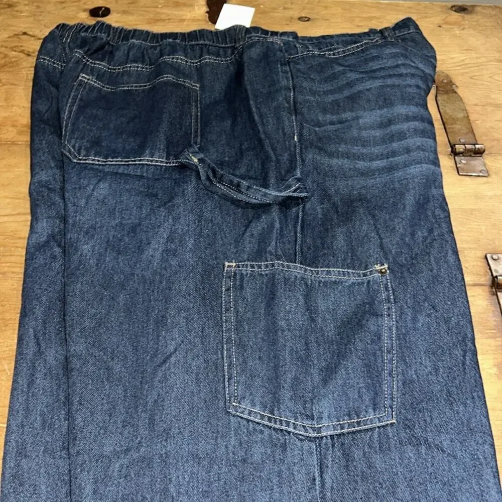 Westbound Dark Blue Relaxed Wide leg Frayed Hem Jeans Size 20W - Picture 7 of 11